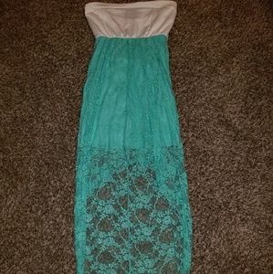 High Low tube top dress